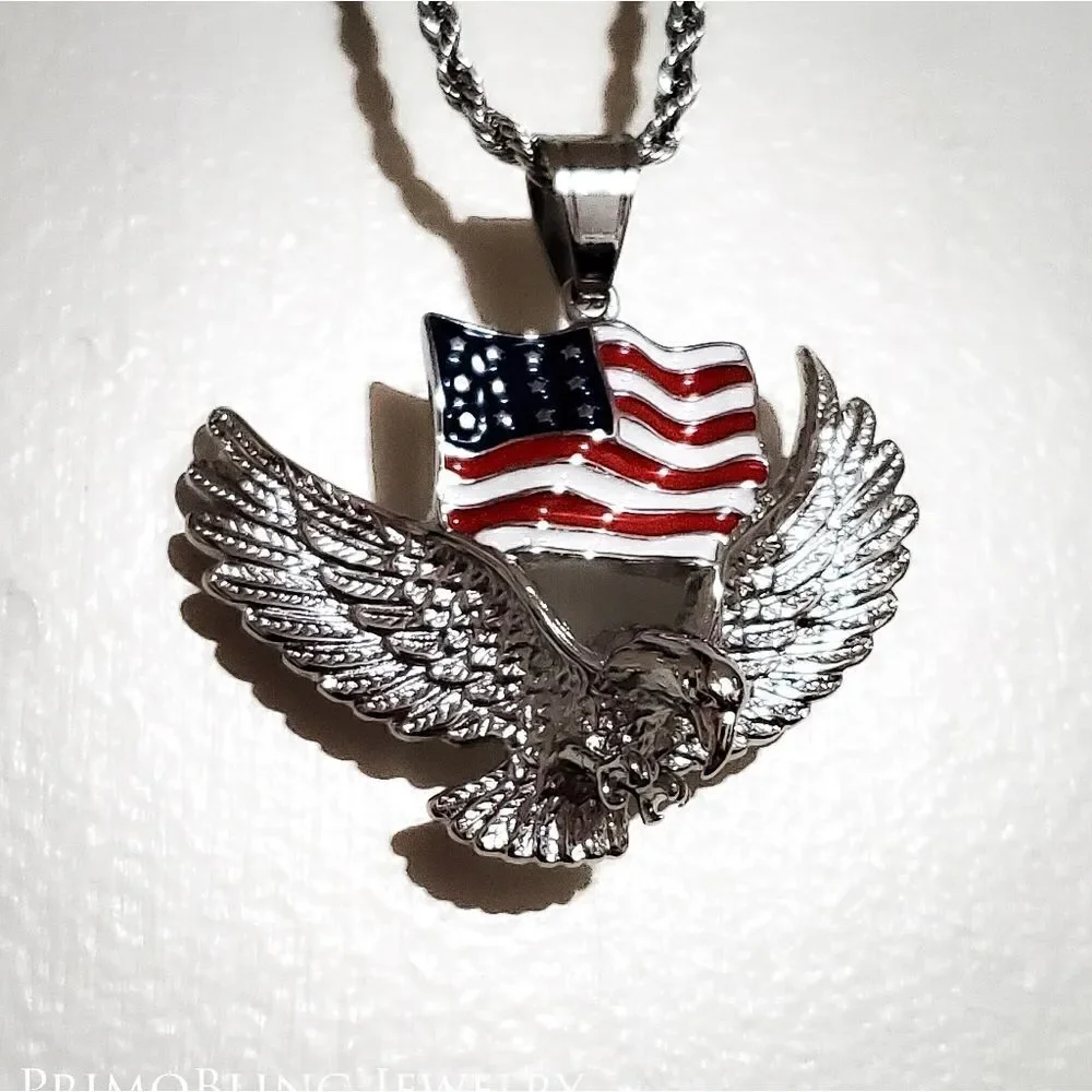 Stainless Steel American Eagle Necklace